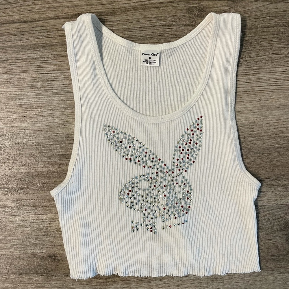Playboy Rhinestone Tank